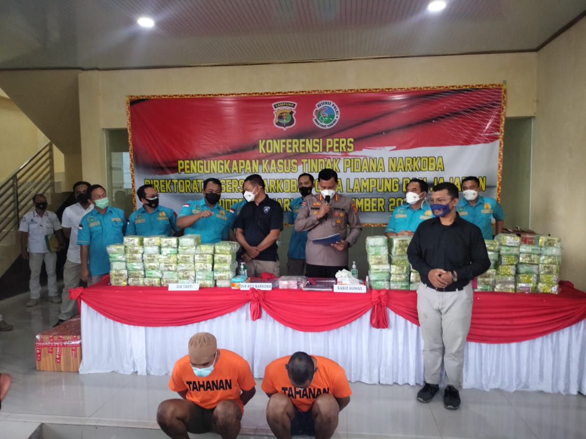 9 Bulan,  Ditnarkoba Polda Lampung Ungkap 1.414 Kasus