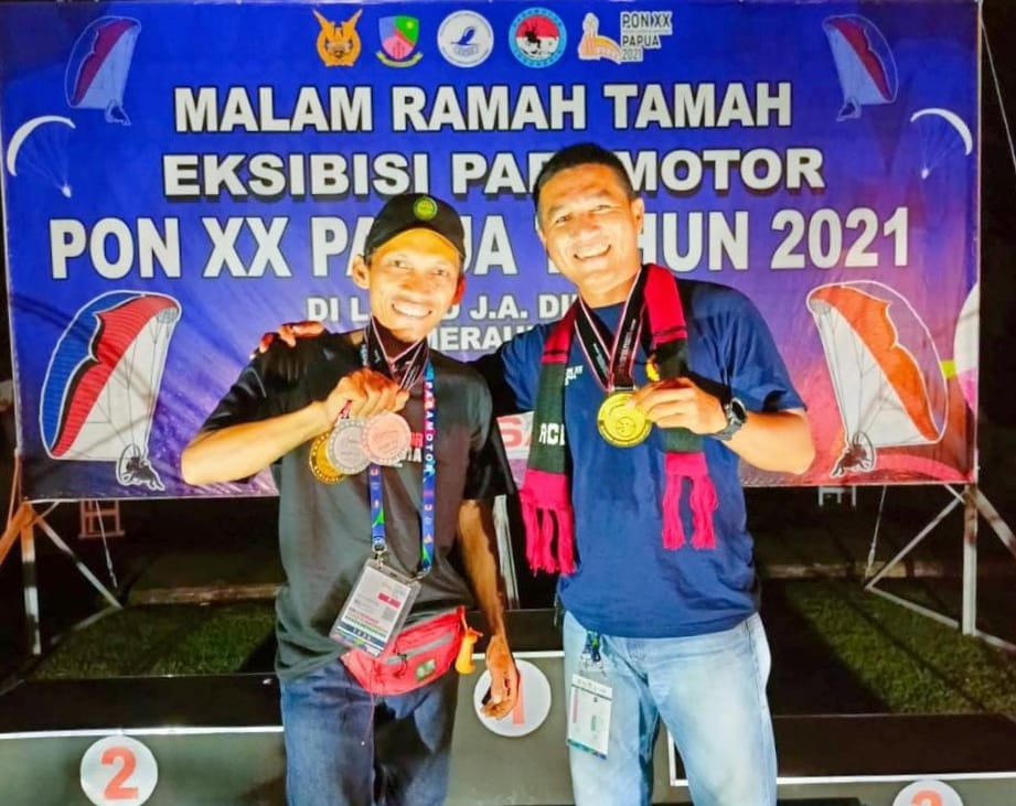 Atlet Paramotor Binaan Lanud Pangeran M. Bun Yamin Raih Emas Di Ajang PON XX Papua 2021