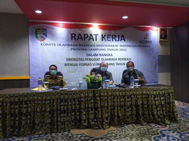 Raker KORMI Lampung dalam rangka Sinergisitas Penggiat Olahraga Rekreasi Menuju FORNAS VI Palembang 2022