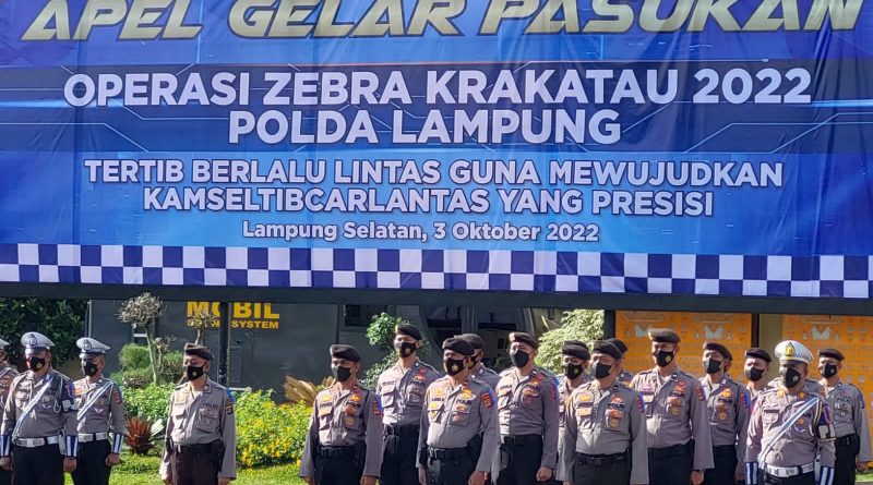 Apel Gelar Operasi Zebra Polda Lampung Di Awali Dengan Mengheningkan Cipta Bagi Korban Tragedi Bola di Kanjuruhan