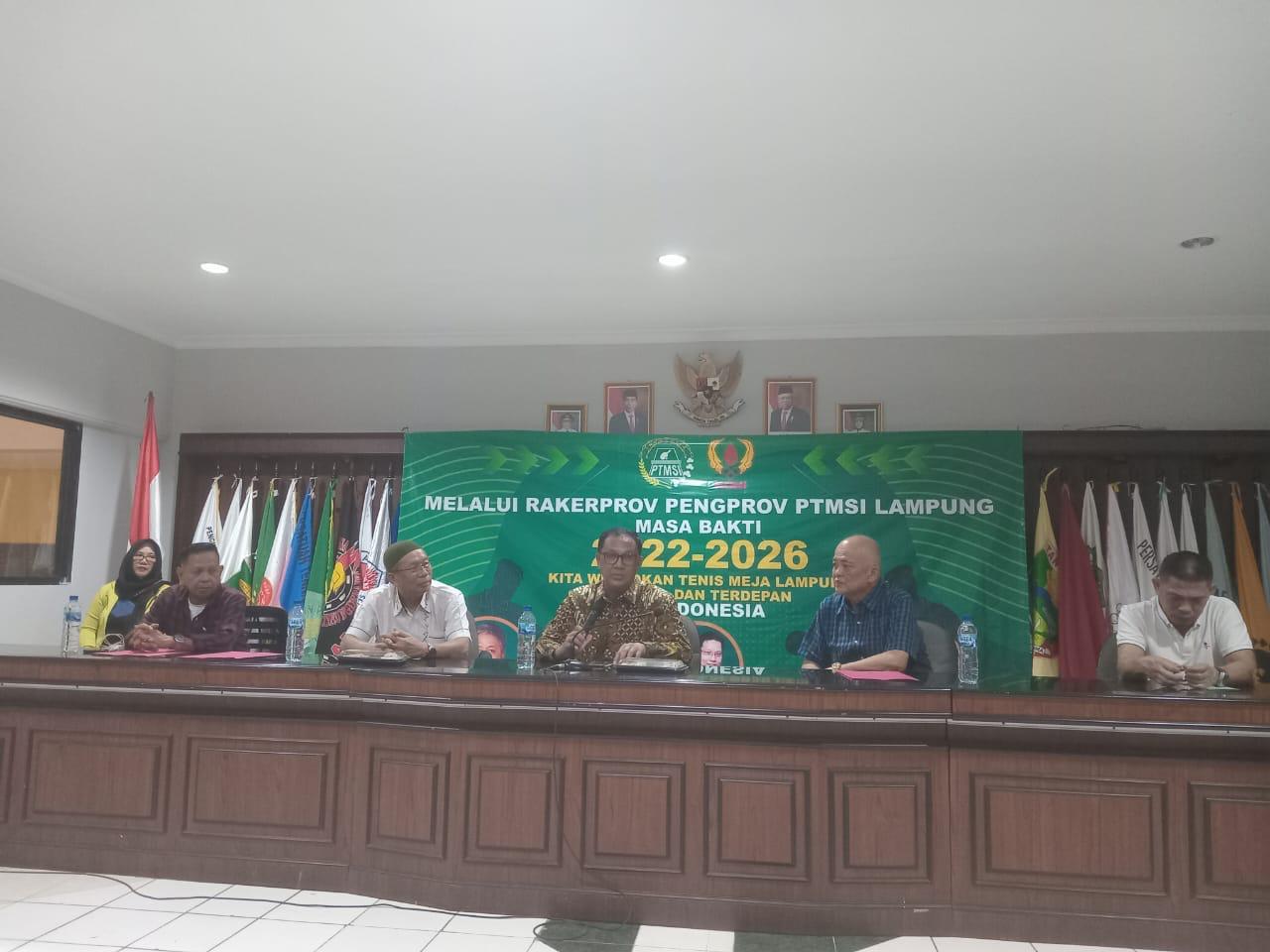 Waketum V KONI Lampung Buka Rakerprov PTMSI Lampung