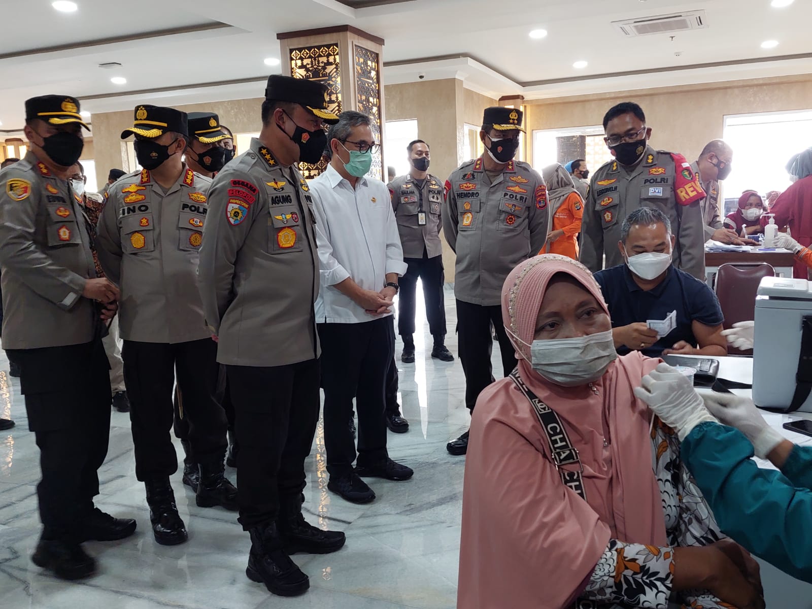 Irwasum Mabes Polri Vaksiansi Serentak di Mapolda Lampung