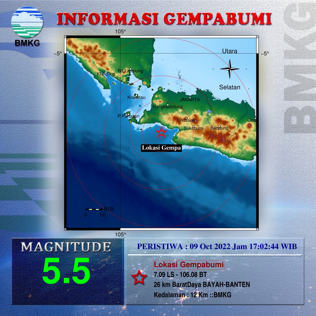 Gempa 5,5 SR Guncang Lebak, Banten