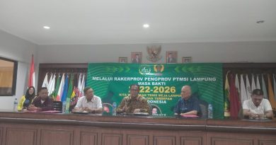 Waketum V KONI Lampung Buka Rakerprov PTMSI Lampung