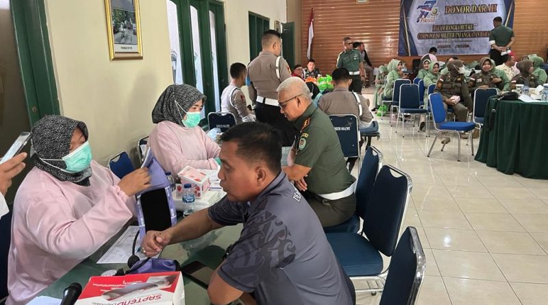 Peringati HUT ke-77 Corps POMAD TA. 2023, Denpom III/4 Serang Adakan Donor Darah