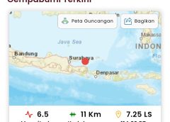 Gempa 6,5 SR Guncang Sumenep, Jawa Timur